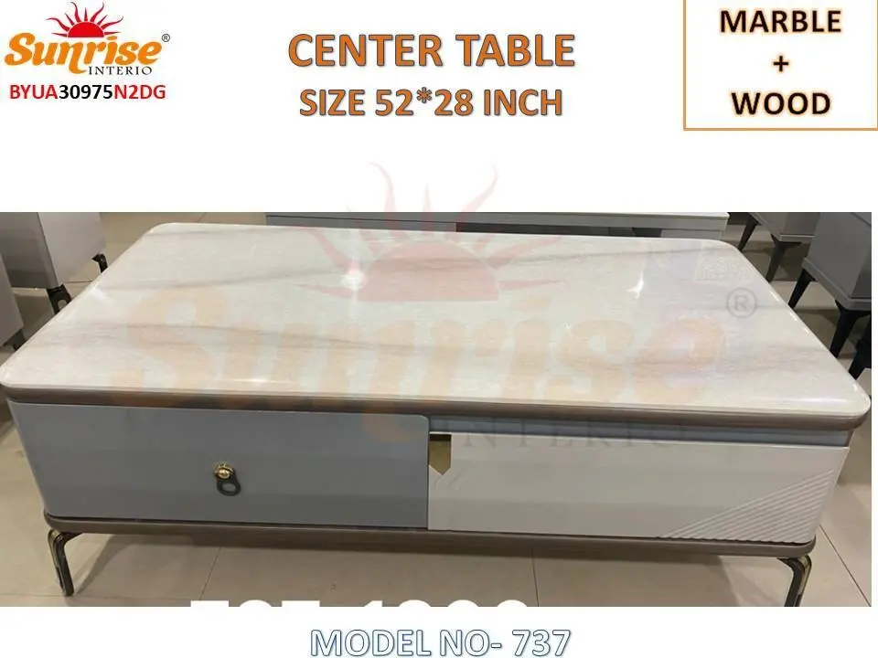 MARBLE + WOODEN COMBO CENTER TABLE (737)