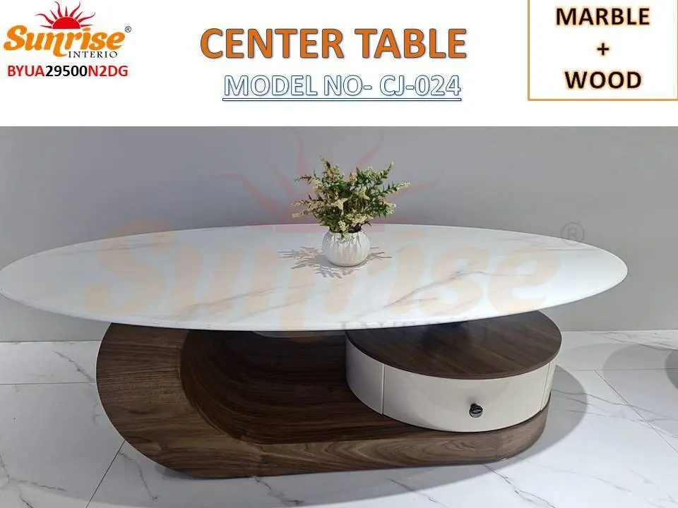 MARBLE + WOOD COMBO CENTER TABLE (CJ-024)